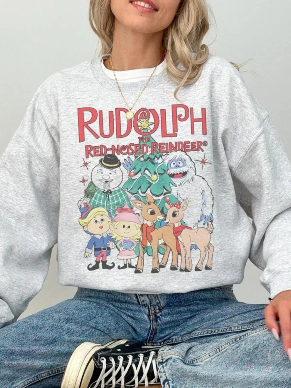 Sport grey Rudolph the Red-Nosed Reindeer Graphic Sweatshirt
